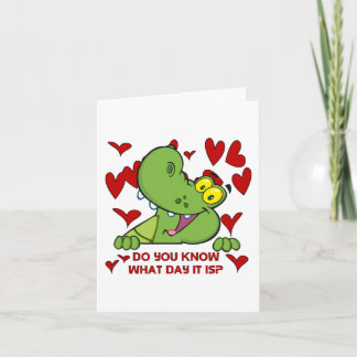 Cartão De Festividades Alligator Valentines Day