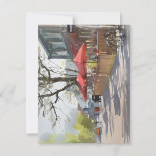 Cartão De Festividades Almoço De Springtime Em Aquarelas