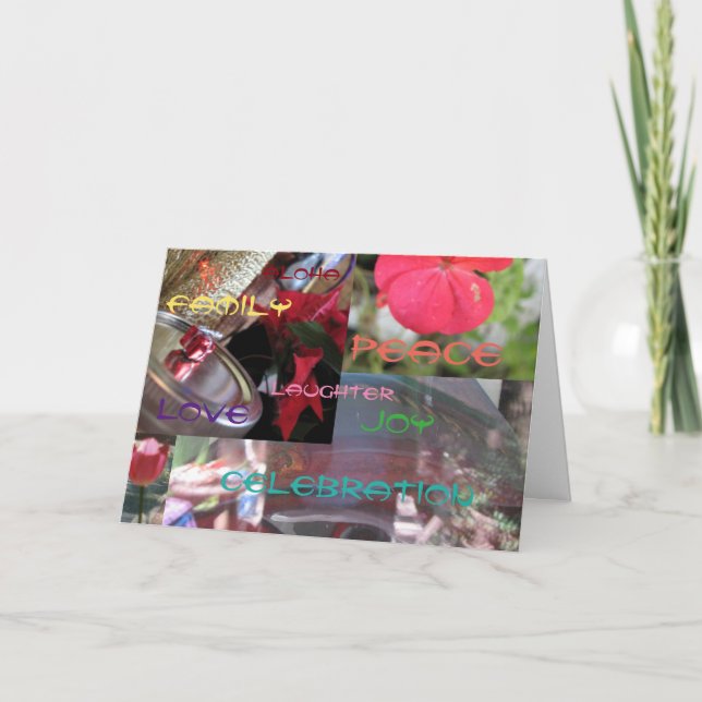 Cartão De Festividades Aloha Celebração Joy Family Love Peace Laughter (Frente)