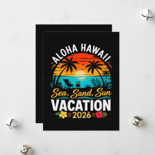 Cartão De Festividades Aloha Havaí Mar Areia Sol 2026
