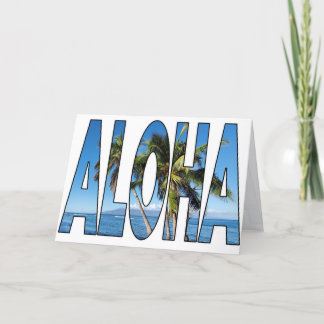 Cartão De Festividades Aloha Palm Trees Hawaii Lahaina Typography Blank