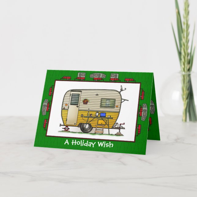 Cartão De Festividades Aloha Trailer Camper Holiday Wish (Frente)