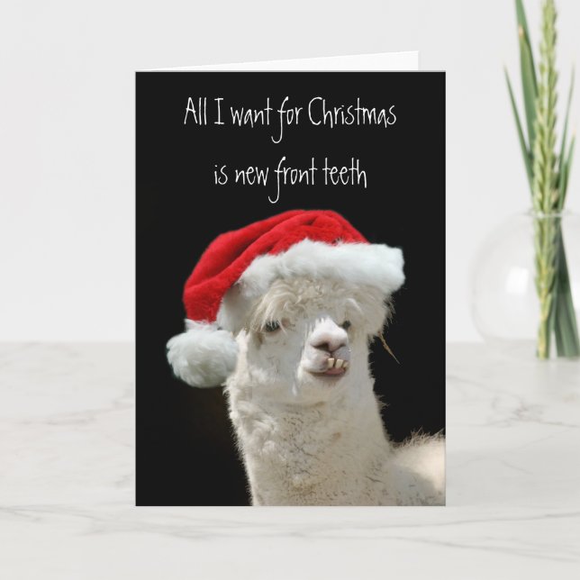 Cartão De Festividades Alpaca Christmas (Frente)