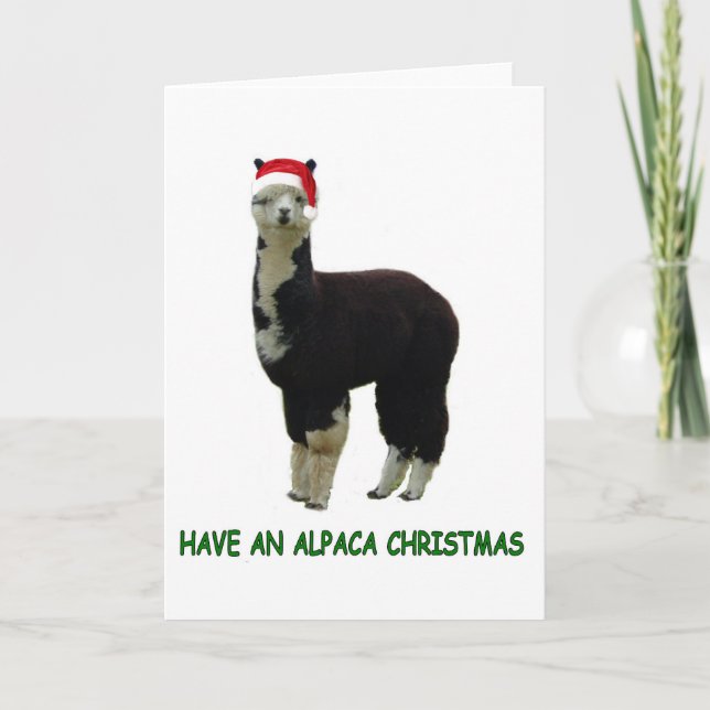 Cartão De Festividades Alpaca Christmas (Frente)