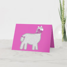 Cartão De Festividades Alpaca Fofa com coração brilhante