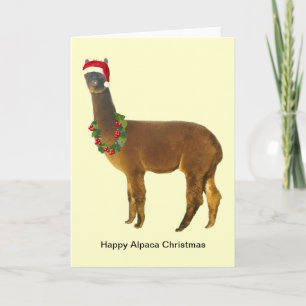 Cartão De Festividades Alpaca Santa