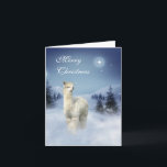 Cartão De Festividades Alpaca Winter Night Christmas Cards<br><div class="desc">Our Alpaca Winter Night Christmas Cards have a photo of an alpaca in a winter scene with snow and stars in the night sky. There are Christian Christmas blessings inside "May the wonderful peace of Christ be yours this Christmas and always." Alpacas are different from other farm animal because they...</div>