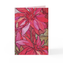 Alphonse Mucha Poinsettias Christmas Card Template