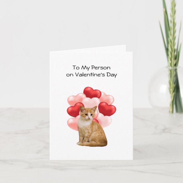 Cartão De Festividades Ama-te / Do Gato Dia dos Namorados  (Frente)