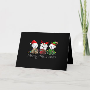Cartão De Festividades Amante de Cachorro   Feliz Natal Maltês