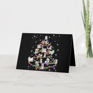 Cartão De Festividades Amante de Cães Luz de Fadas de Árvore de Natal M