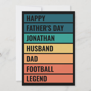 Cartão De Festividades Amante de Futebol Retrô Personalizado Dia dos Pais