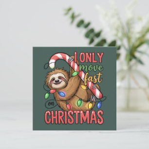 Cartão De Festividades Amante de Preguiça Engraçado Natal Animal Fofo Nat