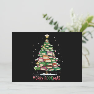Cartão De Festividades Amante do Livro de Natal Árvore Bibliotecária Feli