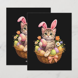 Cartão De Festividades Amantes de Gatinhos Fofos Feliz Páscoa Gato