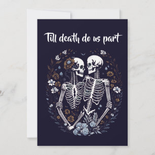 Cartão De Festividades Amantes de Skelton até que a morte nos separe