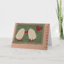 Cartão De Festividades Amar Pássaros Verde