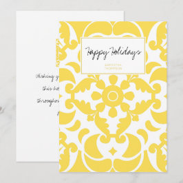 Cartão De Festividades Amarelo Azulejos Português do Mediterrâneo