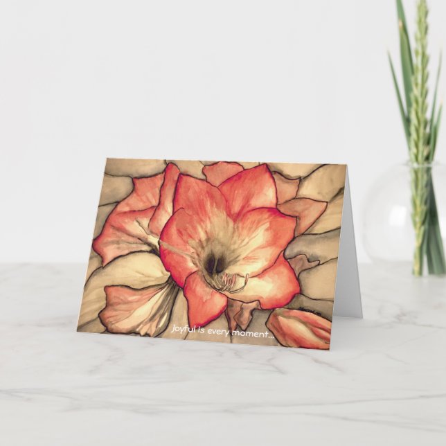 Cartão De Festividades Amarylis Joy  by Ann Haaland (Frente)