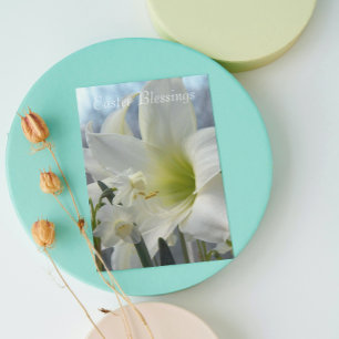 Cartão De Festividades Amaryllis e Daffodils Páscoa Religiosa