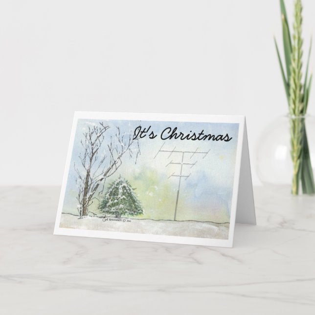 Cartão De Festividades Amateur Radio Christmas Card with Verse (Frente)