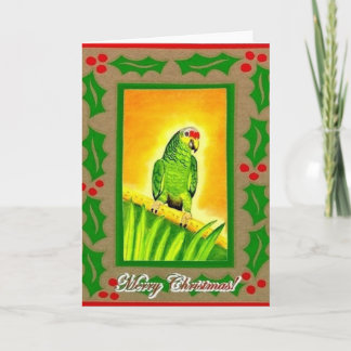 Cartão De Festividades Amazon Red Lored Parrot Christmas Cards