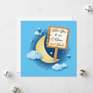 Cartão De Festividades Ame-te à Lua e Volta