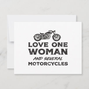 Cartão De Festividades Ame Uma Mulher E Várias Motocicletas Essencial