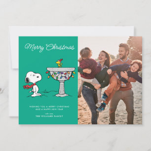 Cartão De Festividades Amendoins   Banheira Congelada do Snoopy & Woodsto