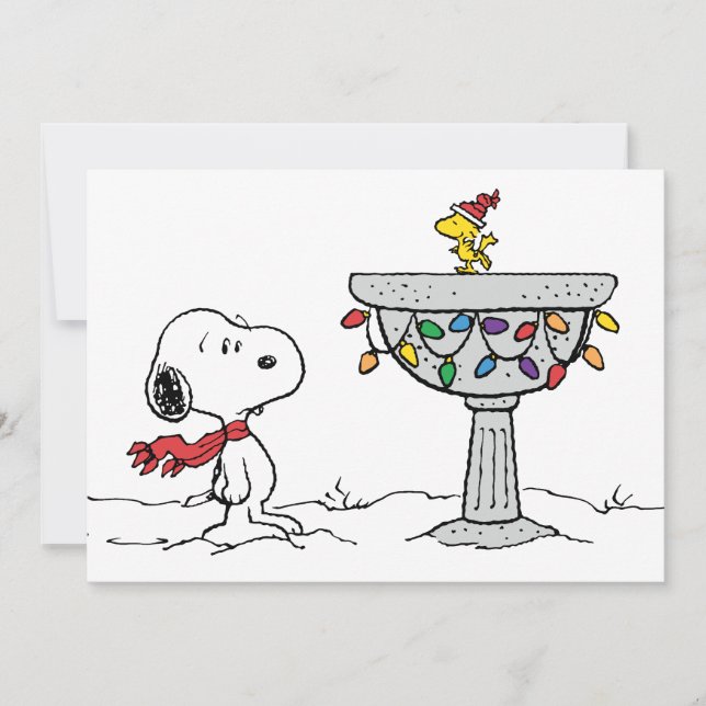Cartão De Festividades Amendoins | Banheira Congelada do Snoopy & Woodsto (Frente)