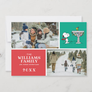 Cartão De Festividades Amendoins   Banheira Congelada Snoopy & Woodstock