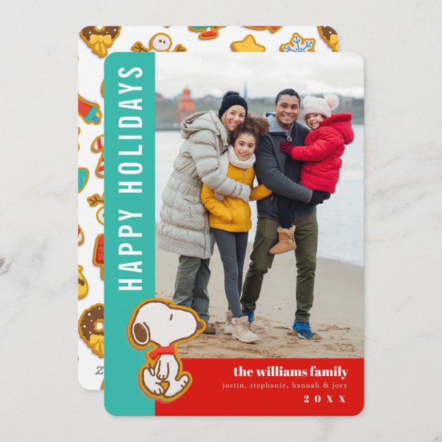 Cartão De Festividades Amendoins Biscoito de Natal de Gengibre (Frente/Verso)