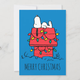 Cartão De Festividades Amendoins | Cachorro de Snoopy com Luzes