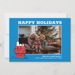 Cartão De Festividades Amendoins Cachorro de Snoopy com Luzes