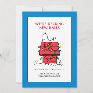 Cartão De Festividades Amendoins Cachorro de Snoopy com Luzes