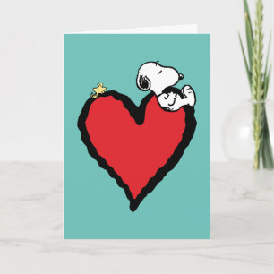 Cartão De Festividades Amendoins Coração de São Valentão do Snoopy & Wo