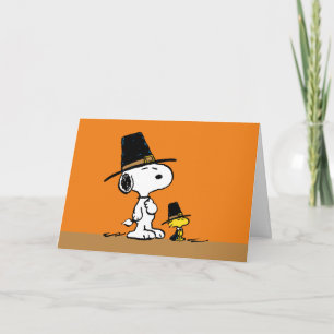 Cartão De Festividades Amendoins Feliz Dia de Ação de Graças Peregrinos