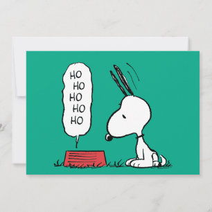 Cartão De Festividades Amendoins Prato de comida Ho Ho Ho do Snoopy