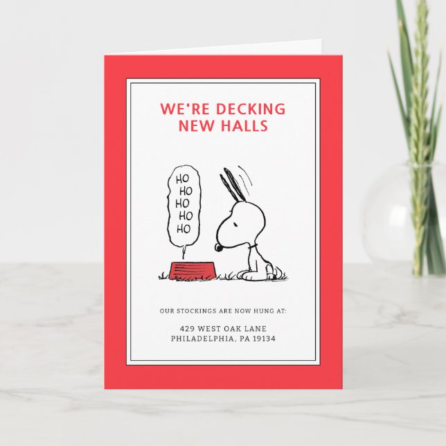 Cartão De Festividades Amendoins | Prato de comida Ho Ho Ho do Snoopy (Frente)