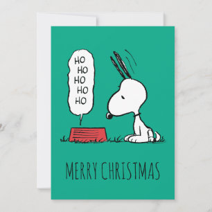 Cartão De Festividades Amendoins Prato de comida Ho Ho Ho do Snoopy