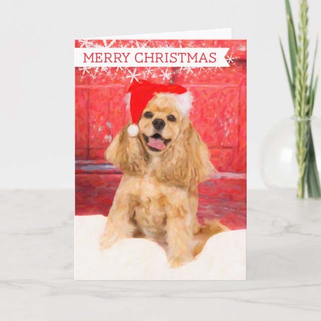 Cartão De Festividades American Cocker Spaniel Christmas Card (Frente)