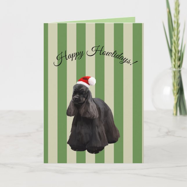 Cartão De Festividades American Cocker Spaniel Holiday Card (Frente)