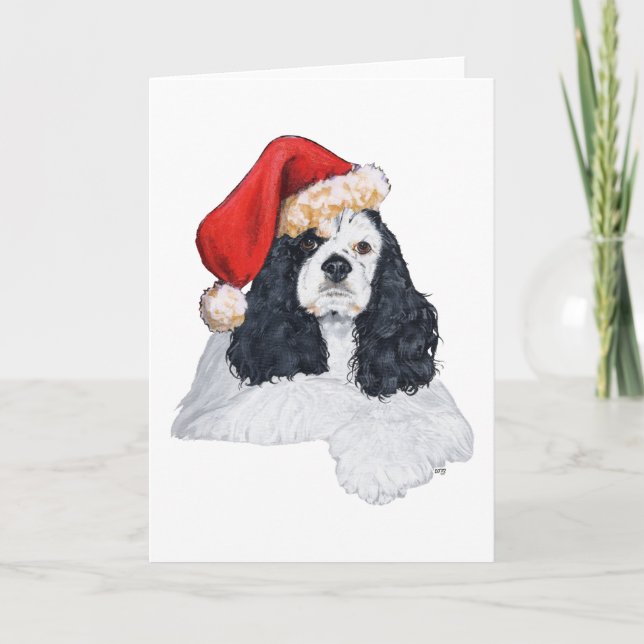 Cartão De Festividades American Cocker Spaniel Natal (Frente)