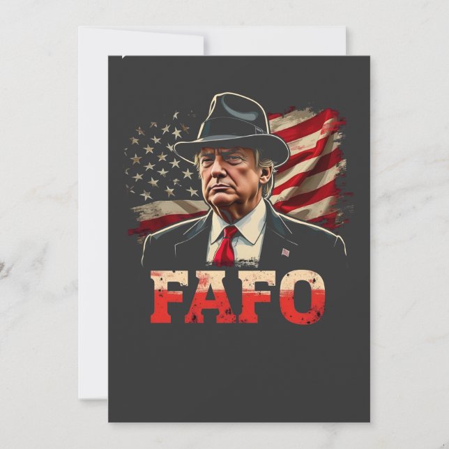 Cartão De Festividades American Donald Trump FAFO EUA Flag Patriotic (Frente)