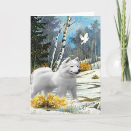 Cartão De Festividades American Eskimo A Winter Scene