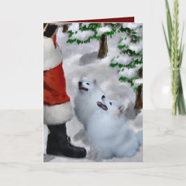 Cartão De Festividades American Eskimo Dog Christmas
