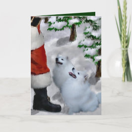 Cartão De Festividades American Eskimo Dog Christmas