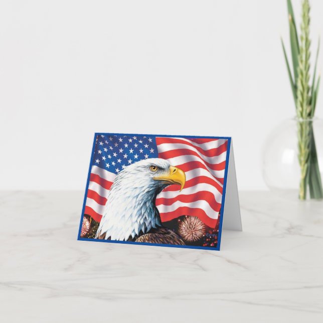 Cartão De Festividades American Flag Eagle (Frente)