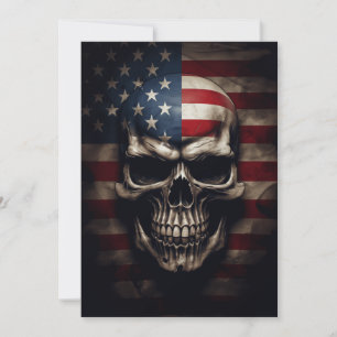 Cartão De Festividades American Flag Skull