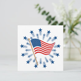 Cartão De Festividades American Flag Starburst Fireworks 4 de julho